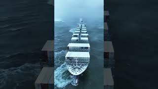 Frozen Voyage Cargo Ship Sails Through Arctic Snowstorm #cargoship #ship #marineservices