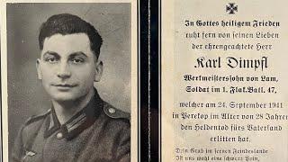 Karl Dimpfl - WW2 German Death Card. (D.C.#6)