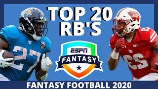 2020 Running Back Rankings for Fantasy Football 2020- Top 20