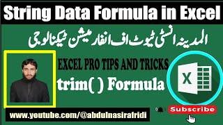 Excel TRIM Formula: Eliminate Unwanted Spaces | Infotech with Abdul Nasir Afridi