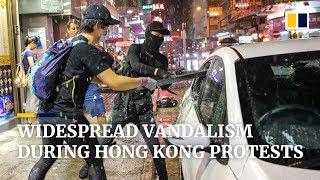 Widespread vandalism during 19th straight weekend of Hong Kong protests