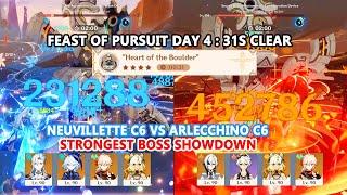 Feast of Pursuit Day 4 : 31s Clear - Neuvillette C6 vs Arlecchino C6 Strongest Boss Showdown