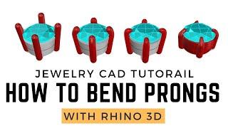 How to Bend Prong- Jewelry CAD Design Tutorial 3D Modeling with Rhino 3D #496