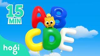 A B C D E   ｜ABC Song｜Learn ABC｜15 min｜ABC for Kids｜Hogi's Alphabet Play｜Hogi Play｜Hogi Pinkfong