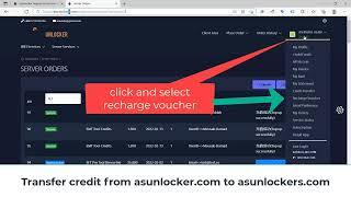 Credit transfer from asunlocker.com to asunlockers.com