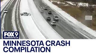 Minnesota crash compilation following weekend snow