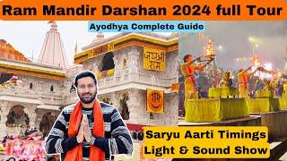 Ram Mandir Darshan & Ayodhya full Detail Vlog | Ram Rasoi | Saryu Aarti | Light Show