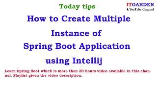 How to create spring boot multiple instances application using Intellij Idea