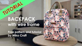 Backpack with wire frame (complete pattern and tutorial)