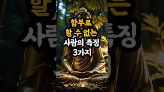 함부로 할 수 없는 사람의 특징 3가지  #부처님말씀 #마음공부 #불교명언 #인생조언 #지혜샘물