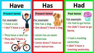 HAVE, HAS & HAD  | Grammar lesson | How to use them correctly & quiz!