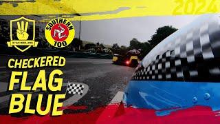 CHECKERED BLUE FLAG  Alun Thomas & Kenny Cole in Practice 2 of the 2024 Southern 100 