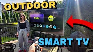 THIS TV STAYS OUTSIDE!? - Sylvox 65" 2000Nit Google Outdoor TV - 2024 Pool Pro 2.0 Series REVIEW