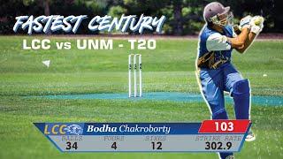 Worlds Fastest Century | Bodhayan Chakraborty | Cricket In Colorado | 103 off 33 balls