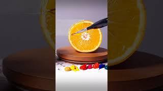 How to Paint Orange Slice Illusion Art #shorts