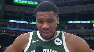 Giannis reacts to passing Kareem Abdul-Jabbar's franchise record for double-doubles | NBA on ESPN