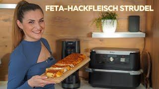 Feta-Hackfleisch Strudel | Leckeres Rezept mit Blätterteig und Käse | aus der Heißluftfritteuse!