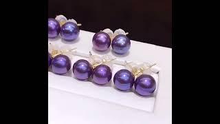 Lucia Jewelry- Natural Pearl in vivid purple #jewelry #jewellery #necklace #earrings #pearl