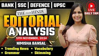 Editorial Analysis | 13th November, 2024 | Vocab, Grammar, Reading, Skimming | Nimisha Bansal