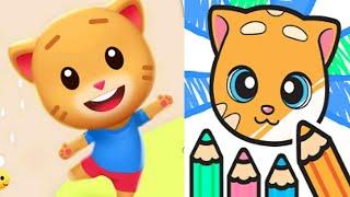 Talking Ginger Playground vs Talking Ginger Coloring Gameplay Android ios