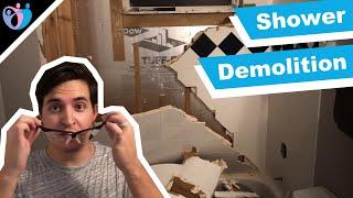 How to demolish a bathroom shower | DIY bathroom demo remodel