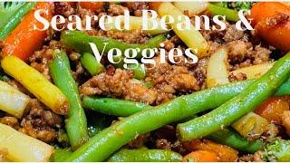 SEARED YELLOW&GREEN BEANS RECIPE // Chicken Veggie Recipe #food #recipes #chicken #veggies