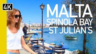 St Julians Bay, Malta | A walk around beautiful Spinola Bay in St Julian's