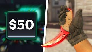 $50 TO A KNIFE ON CSGOLUCK?!?!