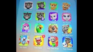 Talking Tom, Tom 2, Ginger, Ginger 2, My Tom, My tom 2, My Tom Friends, Tom Time Rush, My Hank Etc