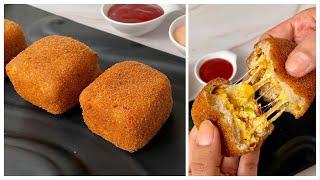 Crispy Pizza Sandwich Bites | Cheesy Pizza Bites |Easy Snacks Recipes | Crispy Cheesy Sandwich Bites