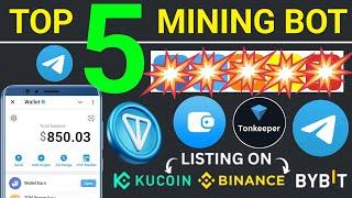 Top 5 Crypto Mining BOT In 2024 - Best Telegram Tap-To-Mine Bot | Best TAP 2 EARN Bot