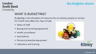 Budgeting for Health and Safety, mini-lecture