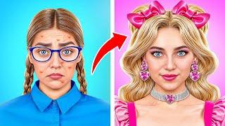 Extreme Makeover from Nerd to Popular Girl | Barbie vs Bratz by Multi DO Challenge