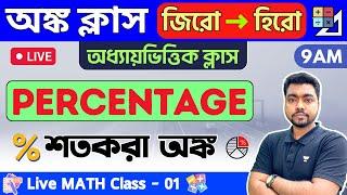 Math Class - 01 | Percentage | শতকরা অঙ্ক | WBP/KP Constable & Food SI/SSC MTS Math 2023