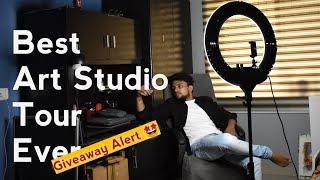 ART STUDIO TOUR | Studio Setup Secrets | GIVEAWAY 2022