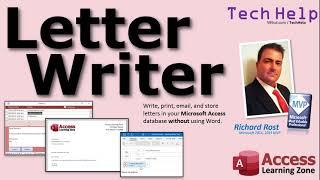 Microsoft Access Letter Writer. Store, Print, Email Correspondence Without Using Word.