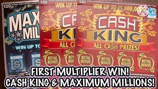 FIRST MULTIPLIER WIN! CASH KING & MAXIMUM MILLIONS! CA Scratchers