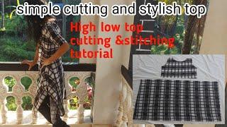 stylish top cutting and stitching tutorial/ high low top/yumnas world