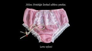 One-off production sample nylon sissy panties from Nylon Nostalgia. When they're gone, they're gone!