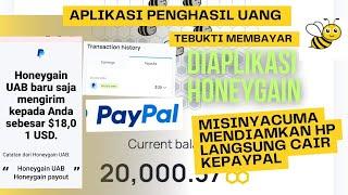 Cara melakukan penarikan uang diaplikasi Honeygainmain honeygain pakai wifi dapat saldo Paypal