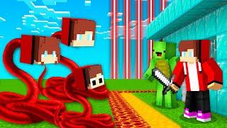 JJ Family Snakes attack JJ and Mikey Secure House in minecraft survive Maizen