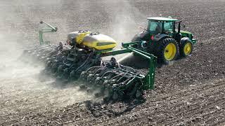 John Deere 8285R Planting Soybeans In Illinois