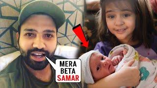 Rohit Sharma's eyes filled with tears while revealing his new born baby Son face along with Samaira