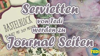 Servietten von Tedi werden zu Journal Seiten || Craft with me || Tutorial