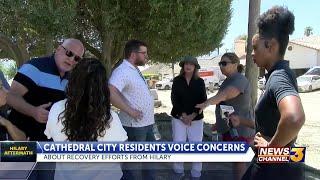 Frustrated Horizon Road residents in Cathedral City confronted Mayor Rita Lamb during an ...