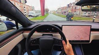 Tesla Model S AWD | 2024 | Cream Interior | POV Test Drive | Binaural Sound