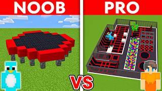 NOOB vs PRO: MODERN TRAMPOLINE PARK House Build in Minecraft