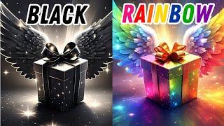 Choose your gift 2 gift box challenge | 2 good & 1 bad | BLACK, RAINBOW    #chooseyourgift