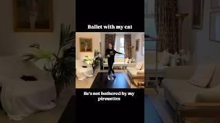 BALLET WITH MY CAT PART 2 - PIROUETTES ‍⬛  #ballet #ballettips #vaganova #pirouette