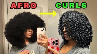 AFRO to CURLS | How to get DEFINED SHINY CURLS (updated)